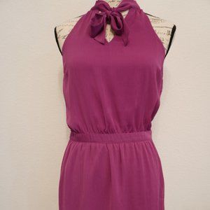 Banana Republic Pink Berry Sleeveless Casual Work Neck Tie Dress - 2P (Petite)